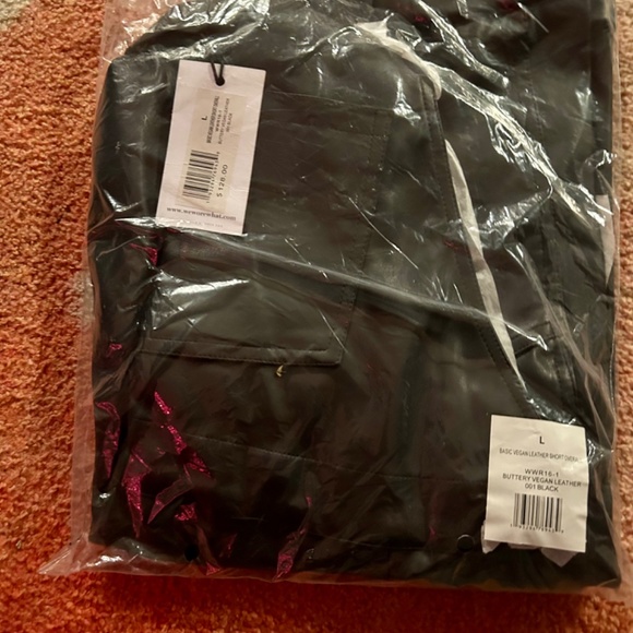 Vegan Leather Short Overalls, WeWoreWhat, L, New in pkg - Picture 2 of 2